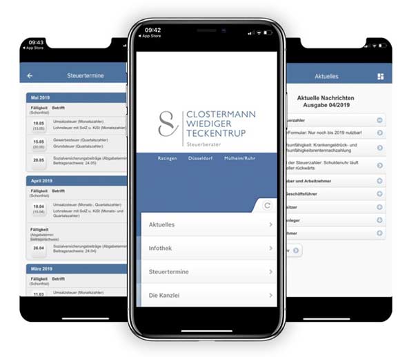 Clostermann Wiediger Teckentrup Taxation - unsere Mobile App